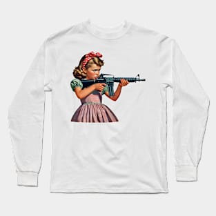 The Little Girl and a Toy Gun Long Sleeve T-Shirt